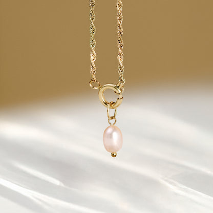 Perla Rosa Rope Chain Collana Set Oro Rosa