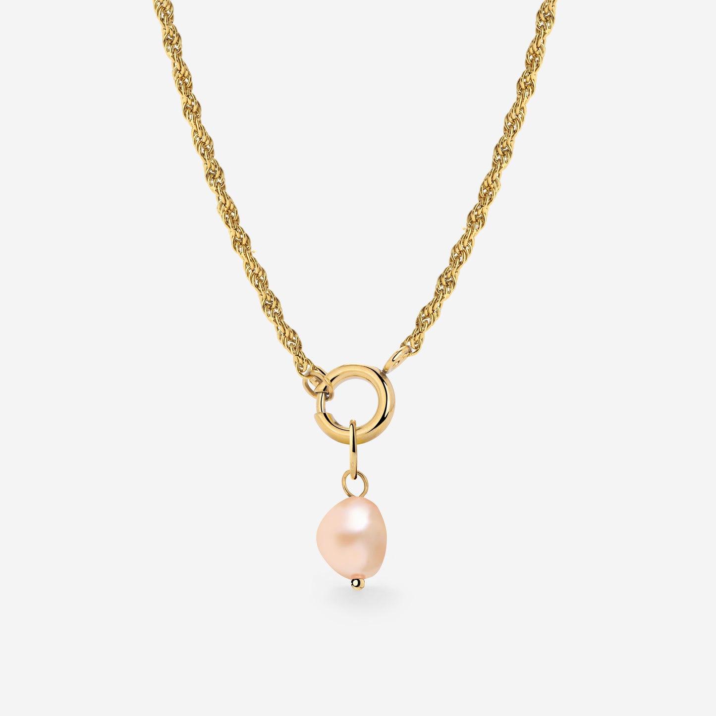 Perla Rosa Rope Chain Collana Set Oro