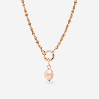 Perla Rosa Rope Chain Collana Set Oro Rosa