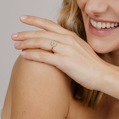 Forever Blue Daisy Anello Oro