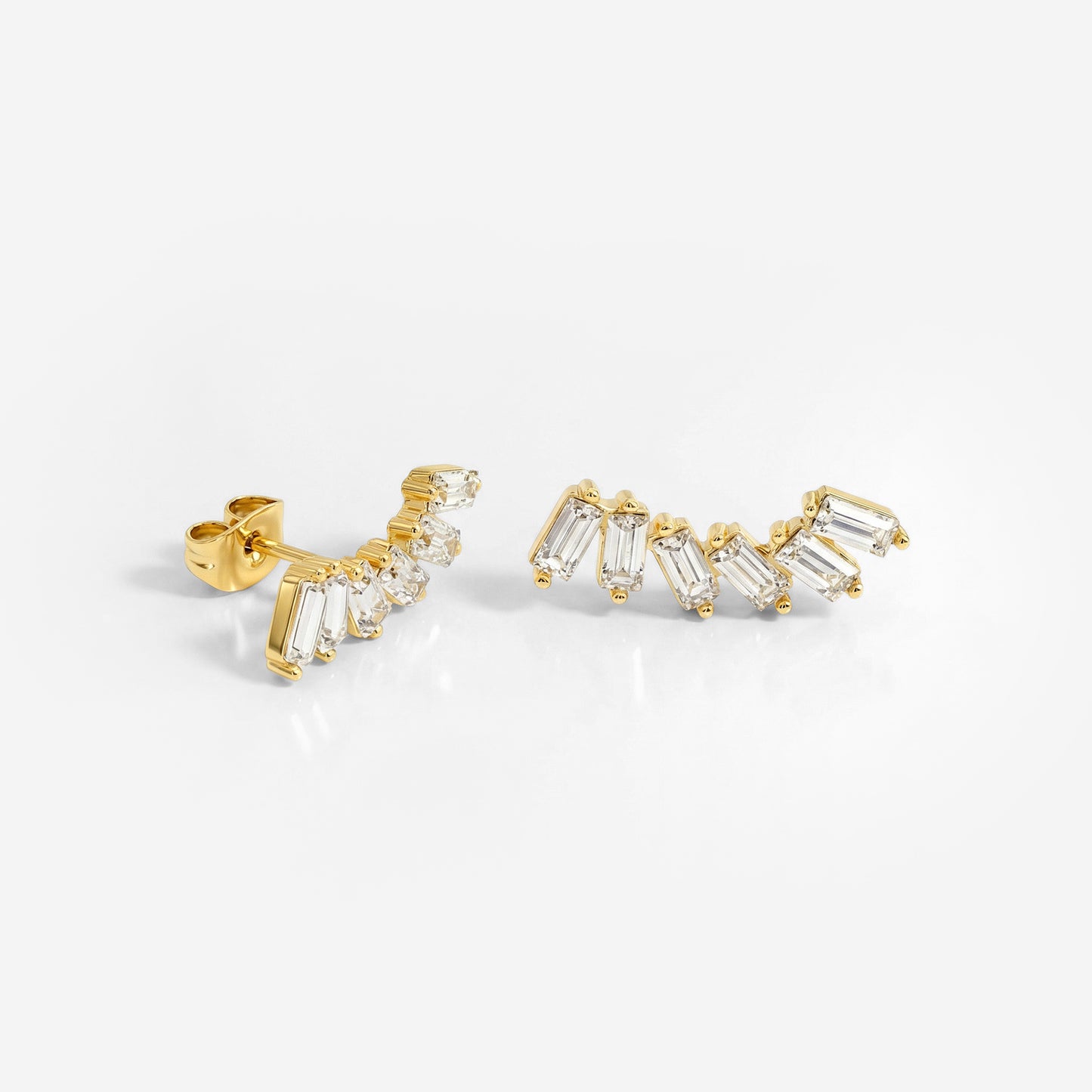 Glam Earclimber Studs Oro