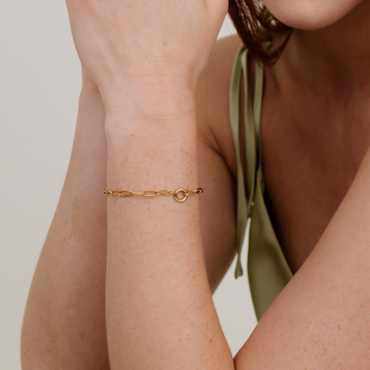 Oval Links Charm Bracciale Oro Rosa