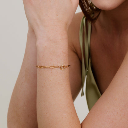 Oval Links Charm Bracciale Oro Rosa