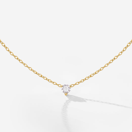 Solitaire Stone Choker Oro