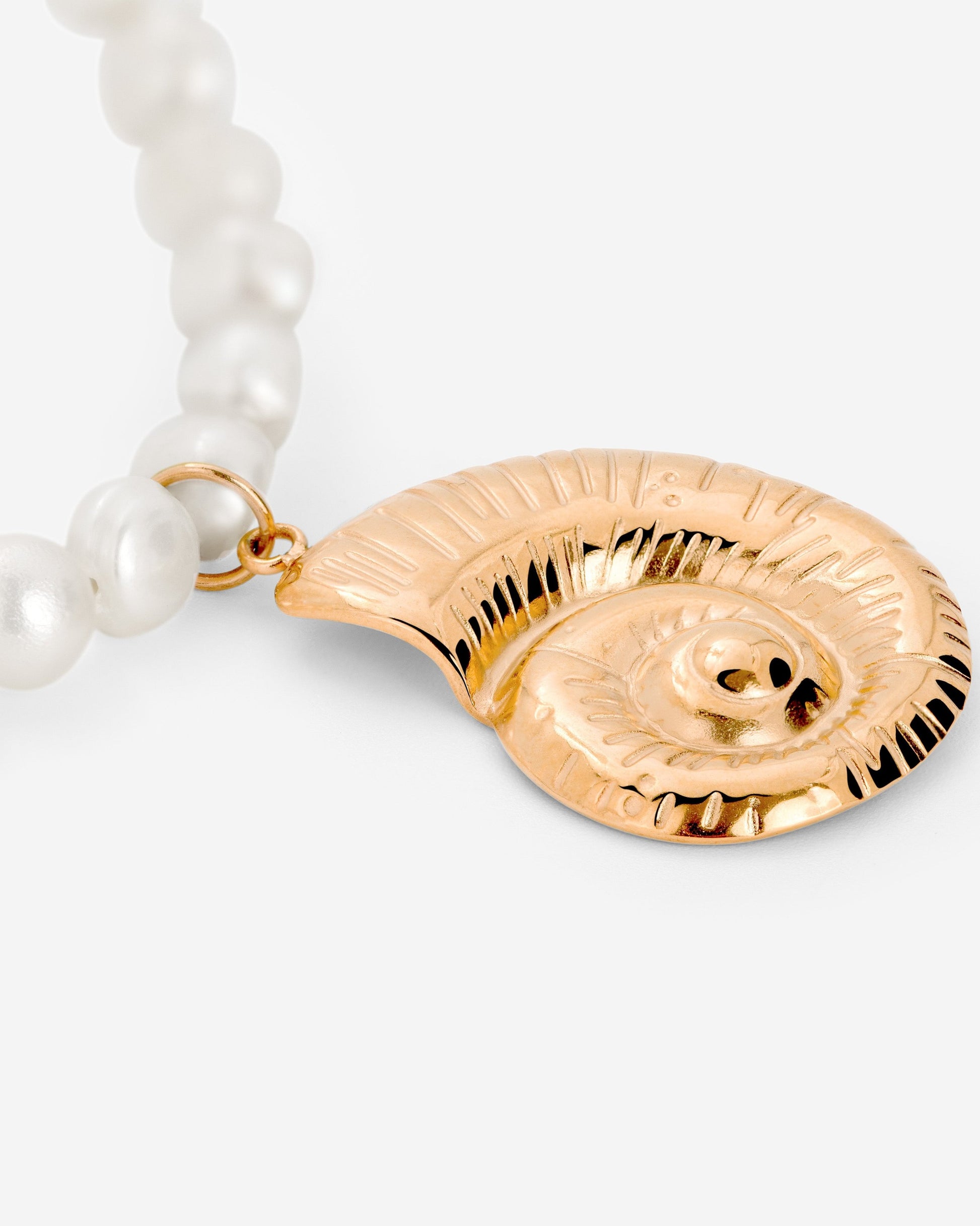 Ammonite Pearl Collana Oro Rosa