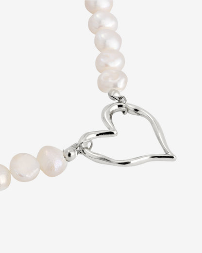 Melting Heart Pearl Bracciale Argento
