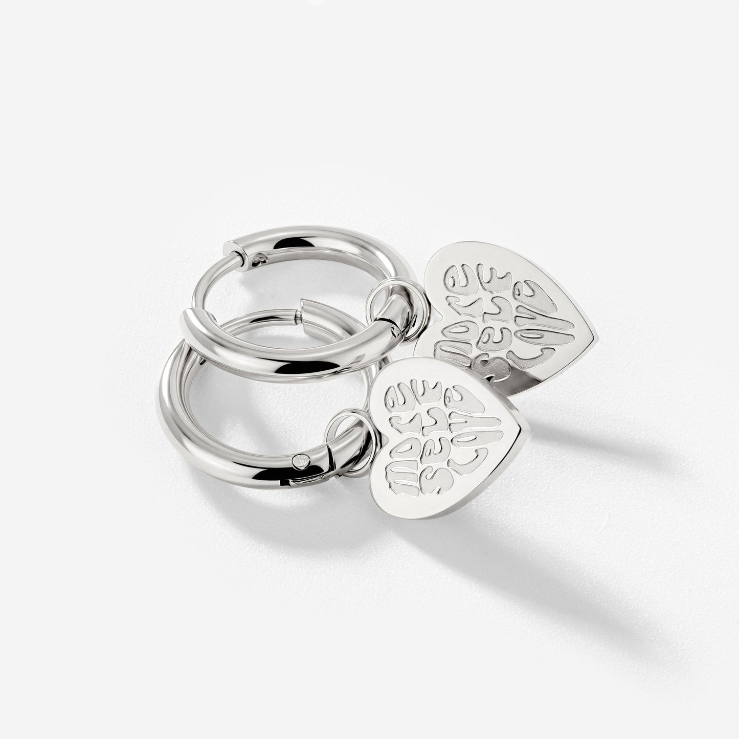 More Self-Love Hoop Set Small Argento