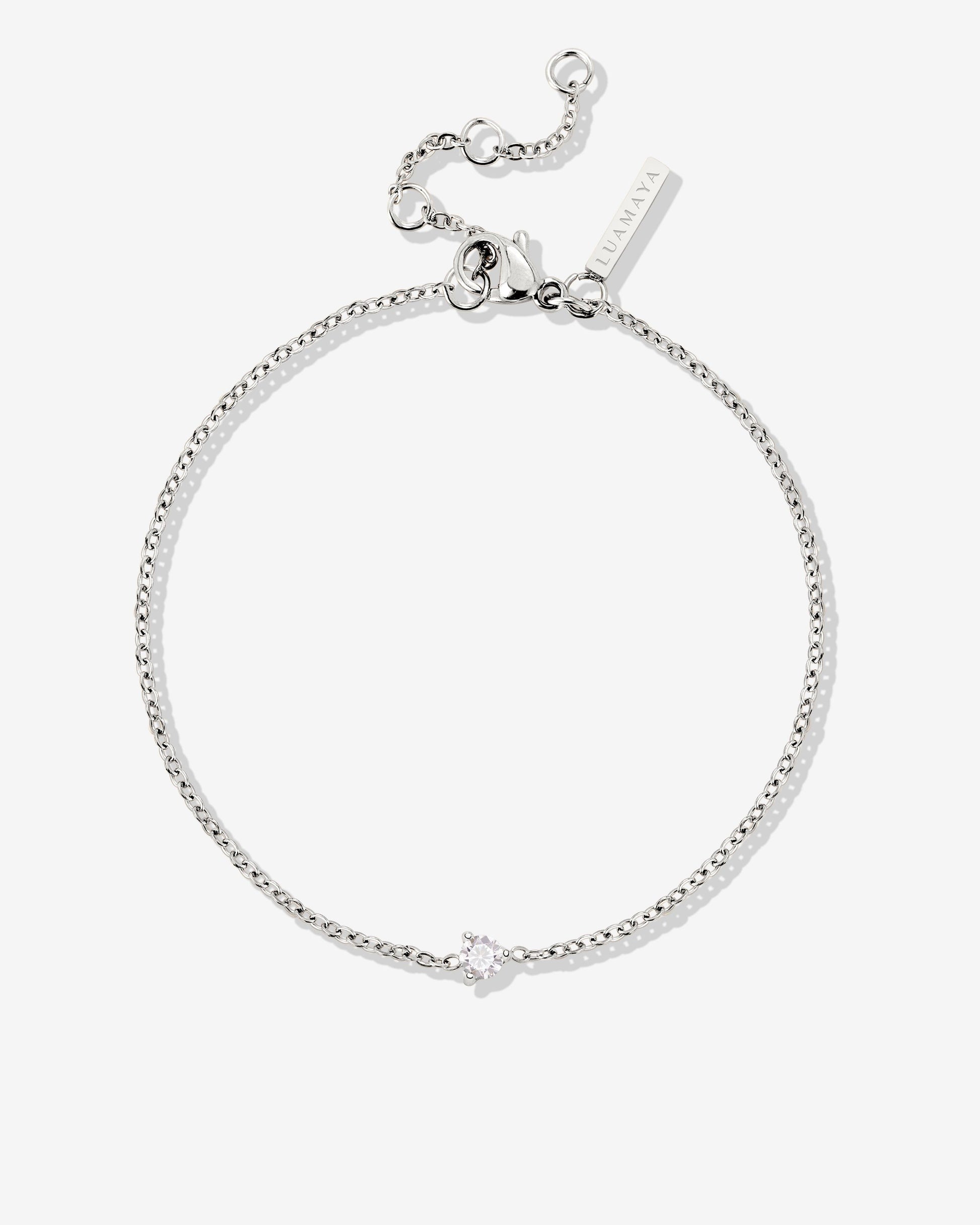 Solitaire Stone Bracciale Argento