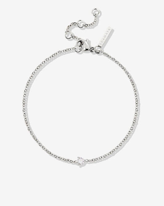 Solitaire Stone Bracciale Argento