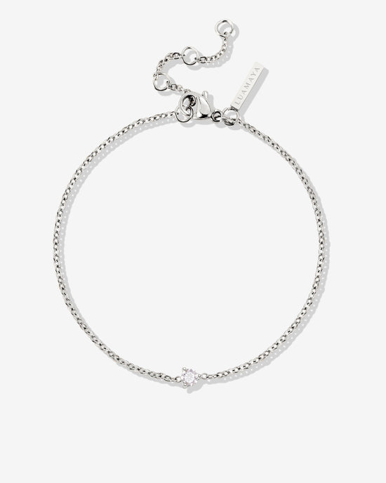 Solitaire Stone Bracciale Argento