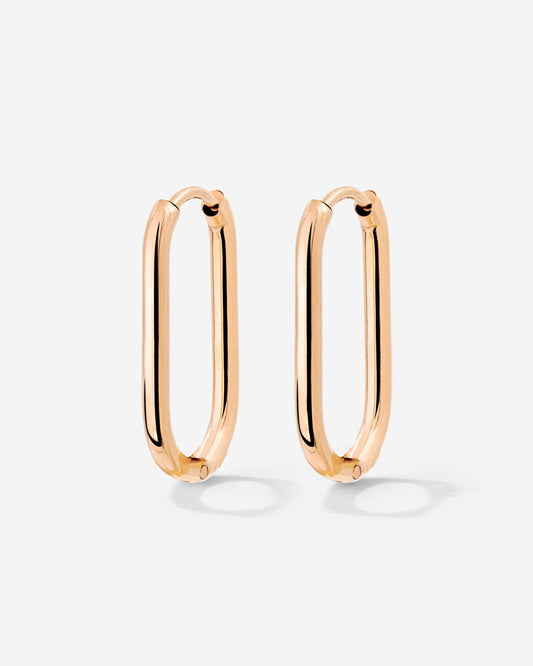 Oval Hoops Small Oro Rosa