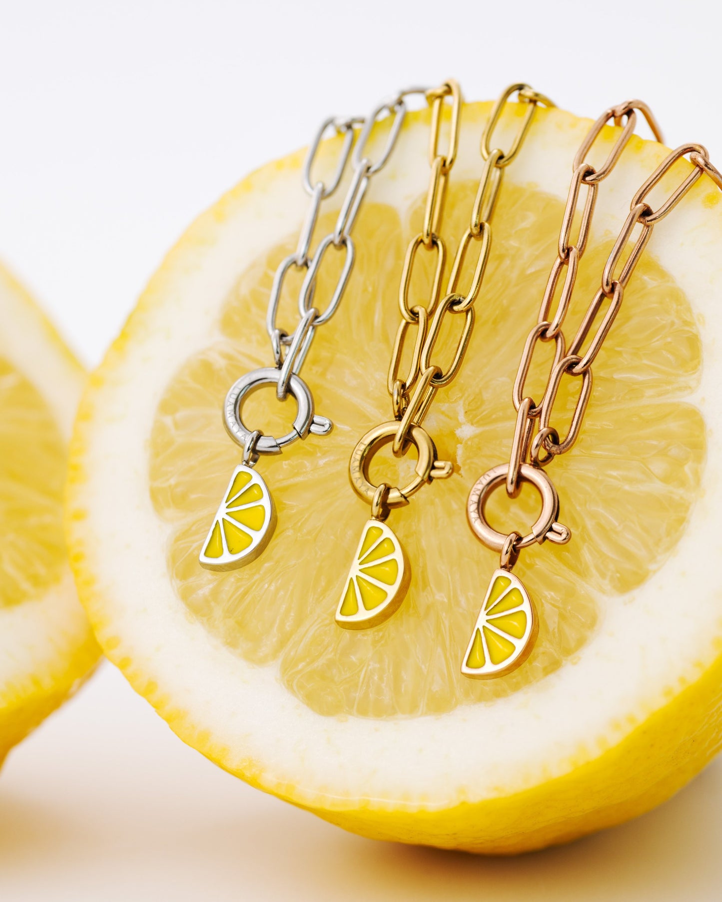 Zesty Oval Links Collana Set Oro Rosa
