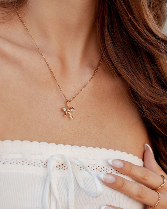 Pretty Ribbon Collana Oro Rosa