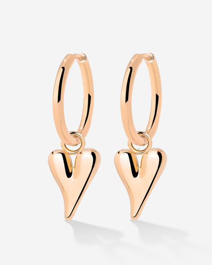 Flowy Heart Hoop Set Medium Oro Rosa