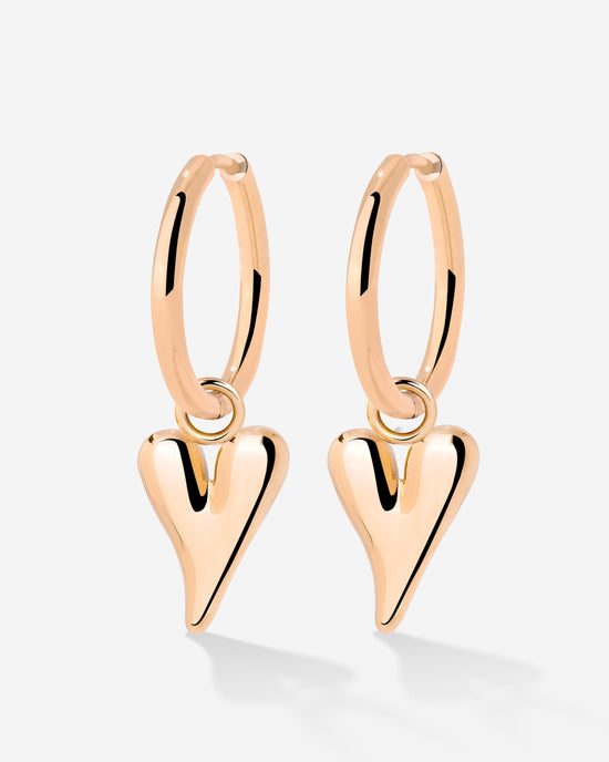 Flowy Heart Hoop Set Medium Oro Rosa