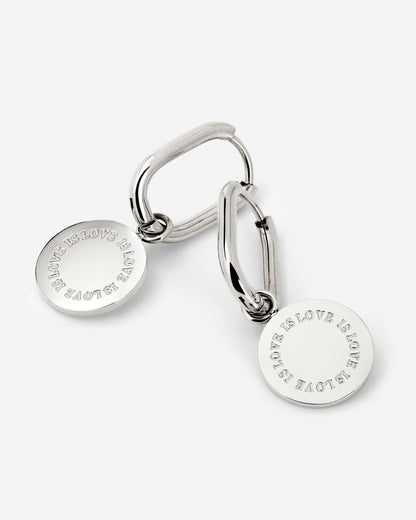 Love is Love Oval Hoop Set Baby Argento