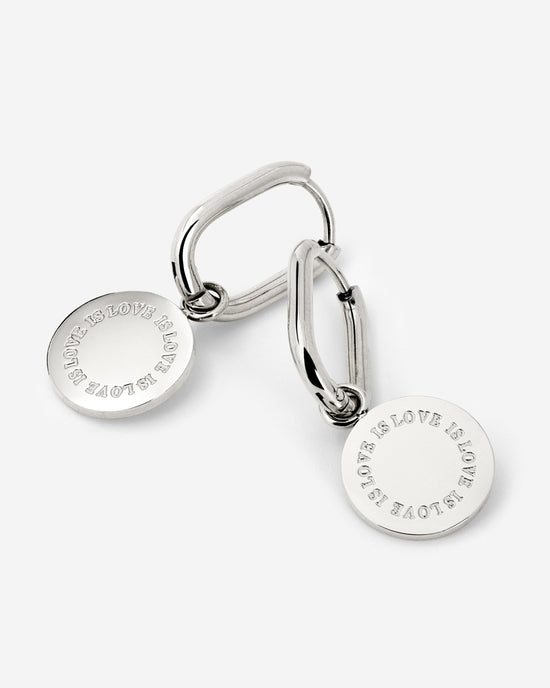Love is Love Oval Hoop Set Baby Argento