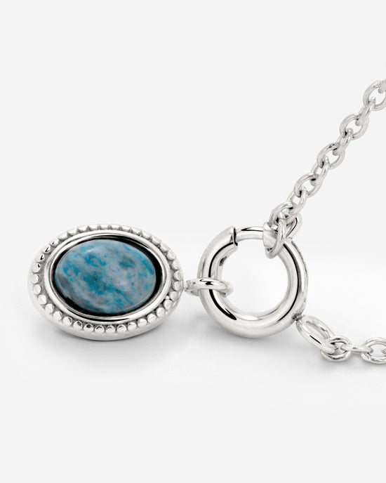Ocean Agate Classic Chain Collana Set Argento