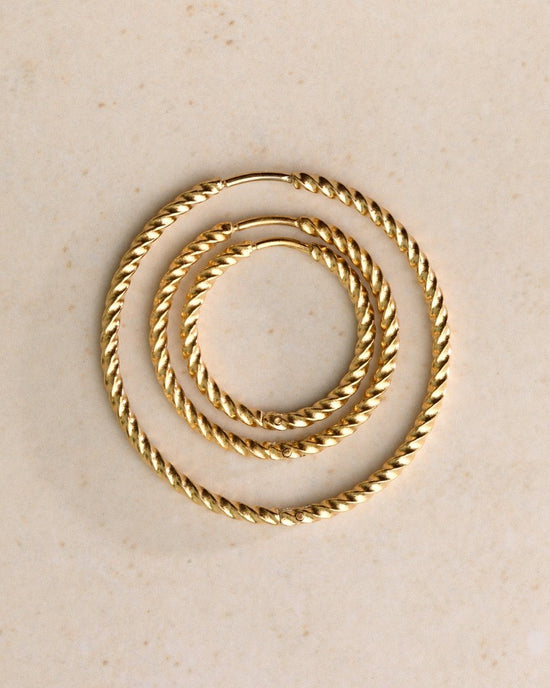 Twisted Hoops Large Oro