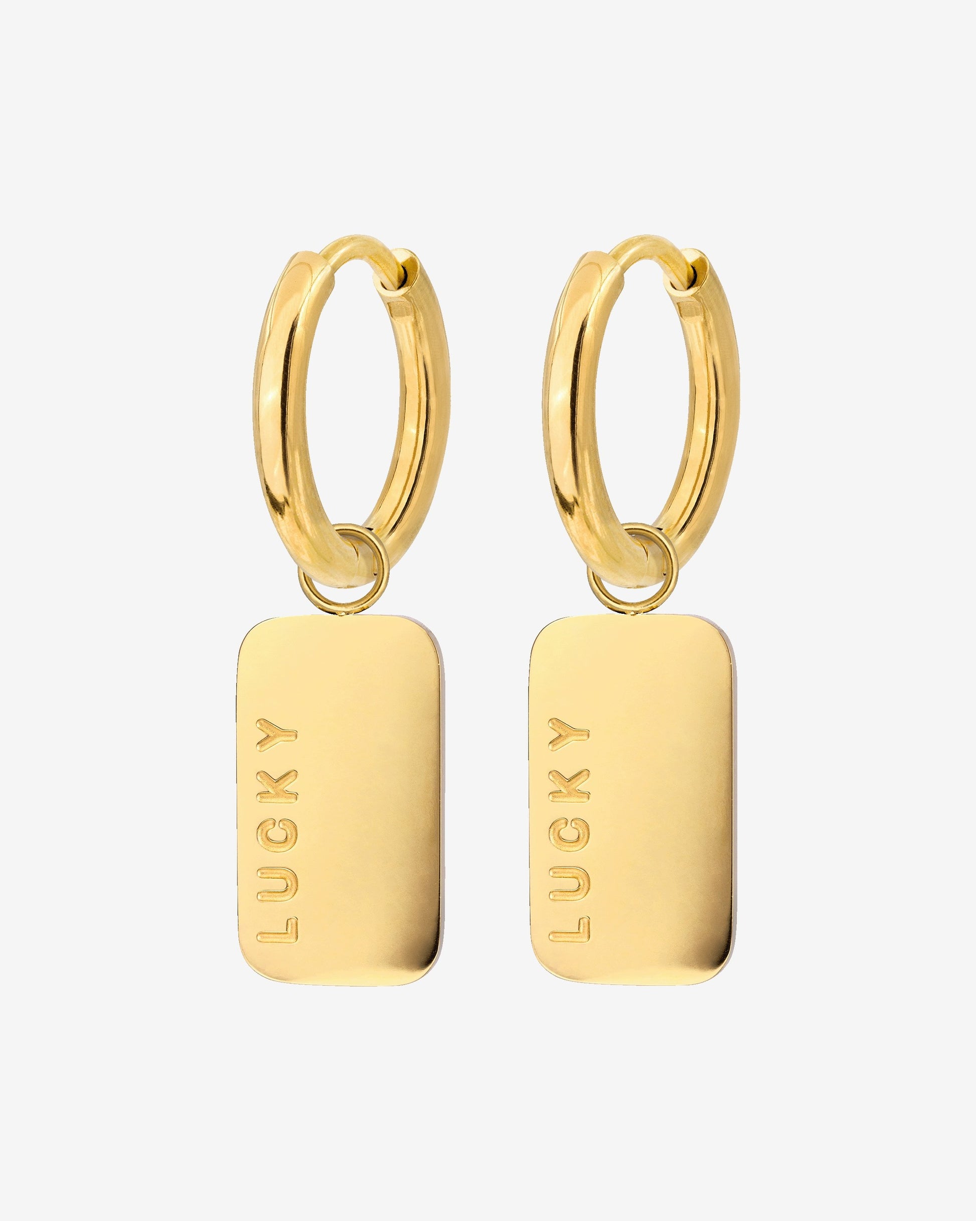 Lucky Pendant Hoop Set Small Oro