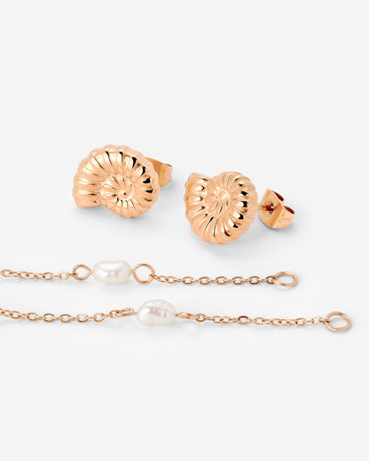 Siren's Spell Pearl Drop Orecchini Oro Rosa