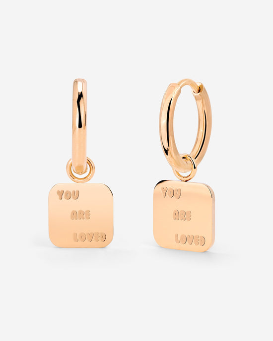 You are loved Hoop Set Small Oro Rosa