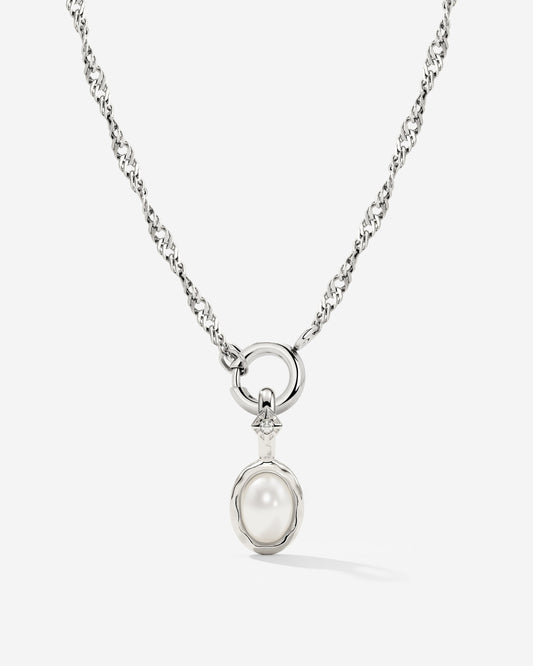 Glazed Singapore Chain Collana Set Argento