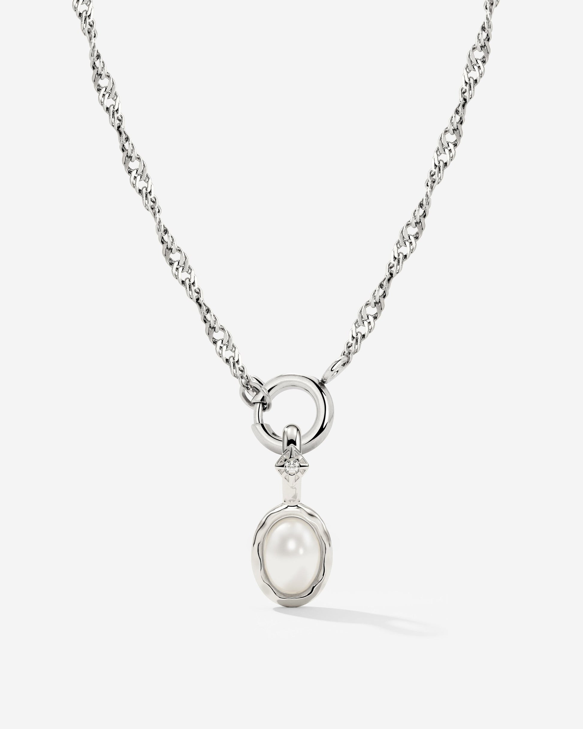 Glazed Singapore Chain Collana Set Argento