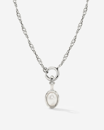 Glazed Singapore Chain Collana Set Argento