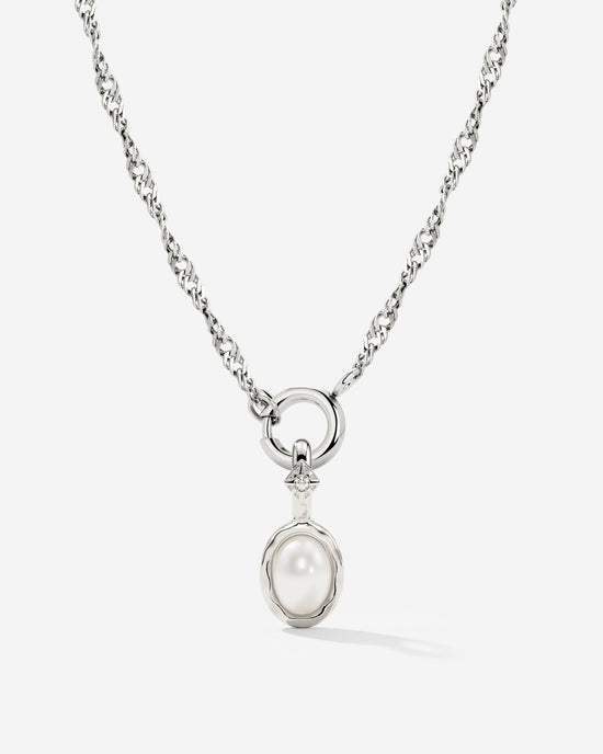 Glazed Singapore Chain Collana Set Argento