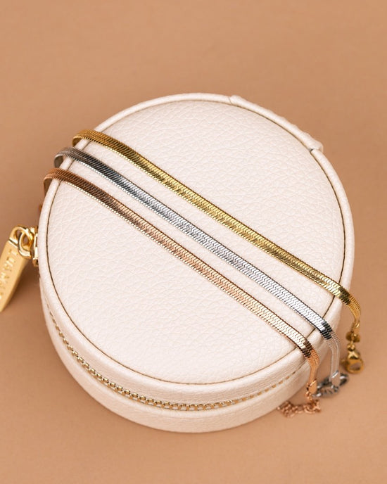 Slim Herringbone Collana Oro Rosa