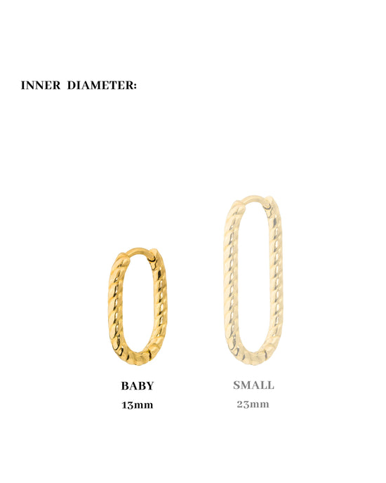 Oval Twisted Hoop Set Baby