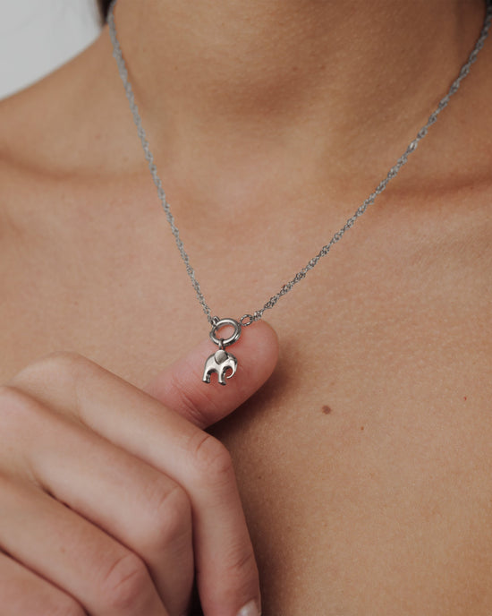 Elephant Singapore Chain Collana Set Argento