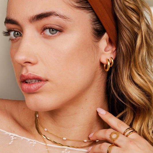 Chunky Lover Hoop Set Small Oro