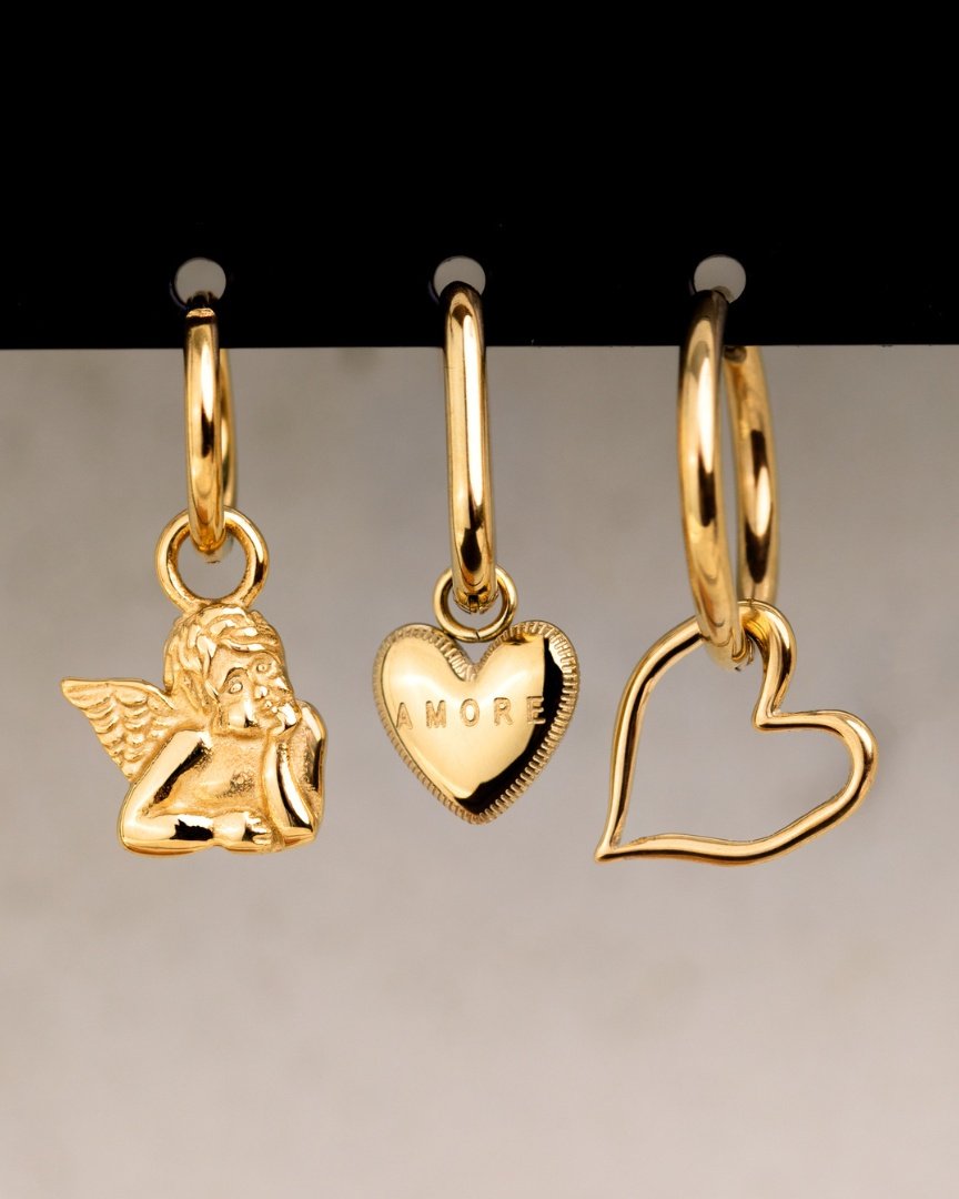 Cherub Hoop Set Small Oro
