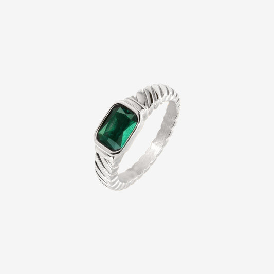 Brilliant Emerald Anello Argento