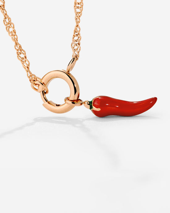 Chili Singapore Chain Collana Set Oro Rosa