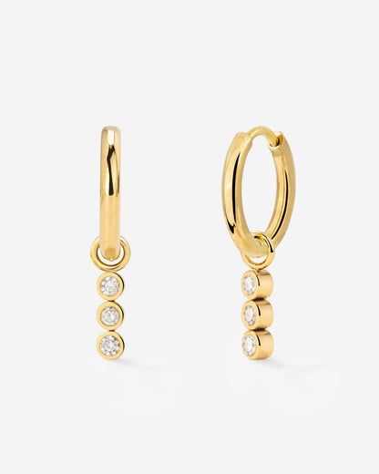 Bezel Bling Hoop Set Small Oro