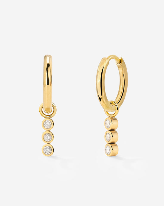 Bezel Bling Hoop Set Small Oro