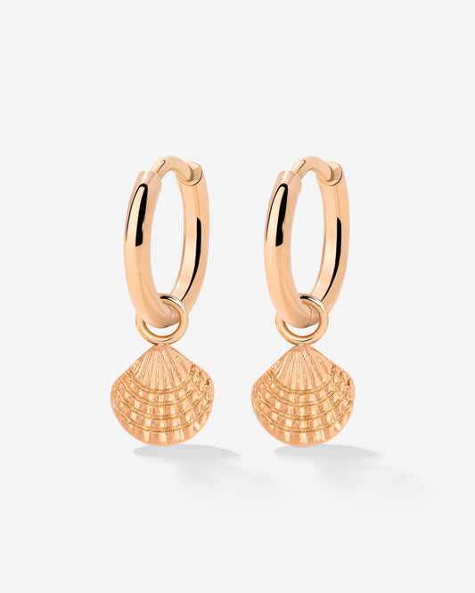 Cute Shell Hoop Set Oro Rosa