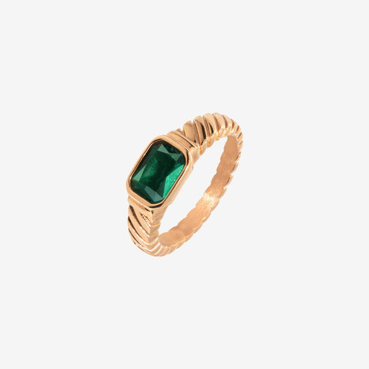 Brilliant Emerald Anello Oro Rosa