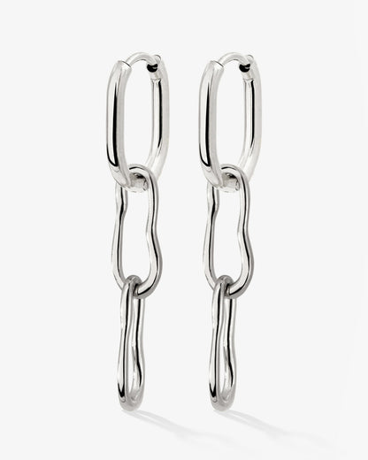 Blending Duo Oval Hoop Set Baby Argento
