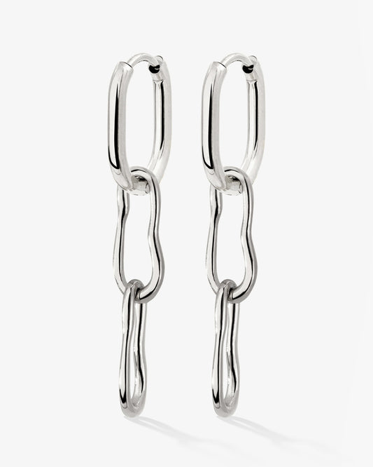 Blending Duo Oval Hoop Set Baby Argento