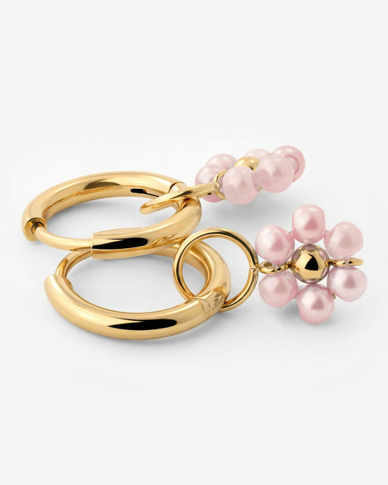 Pretty Pink Daisy Hoop Set Small Oro