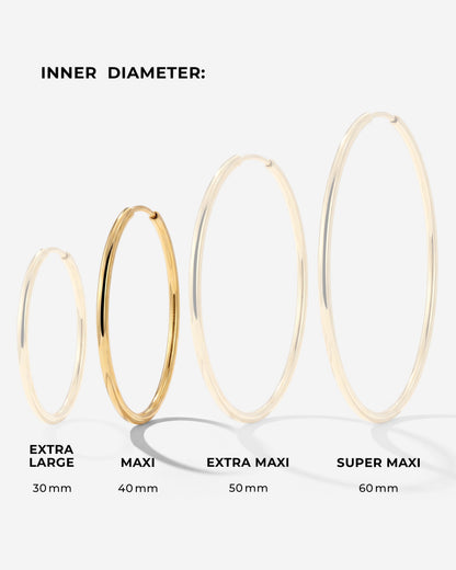 Maxi Hoops Argento