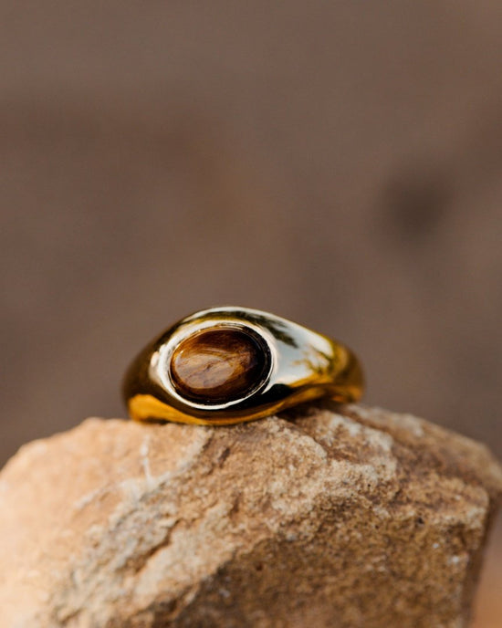 Tiger's Eye Anello Oro Rosa