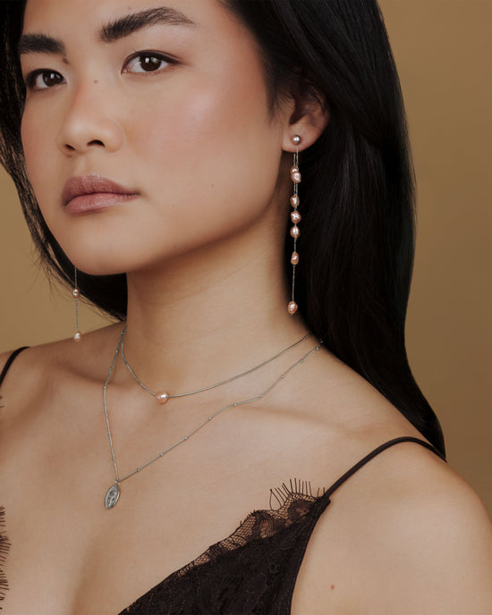 Blush Pearl Fall Orecchini Argento