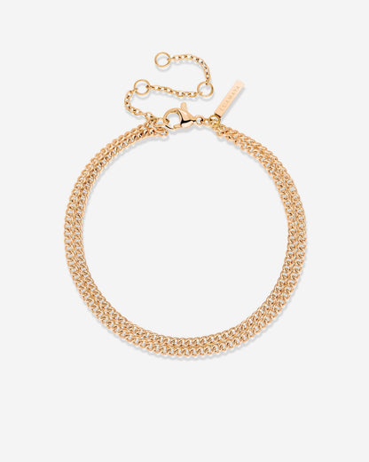 Curb Chain Double Bracciale Oro Rosa
