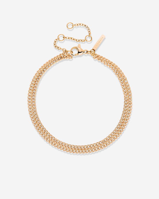 Curb Chain Double Bracciale Oro Rosa