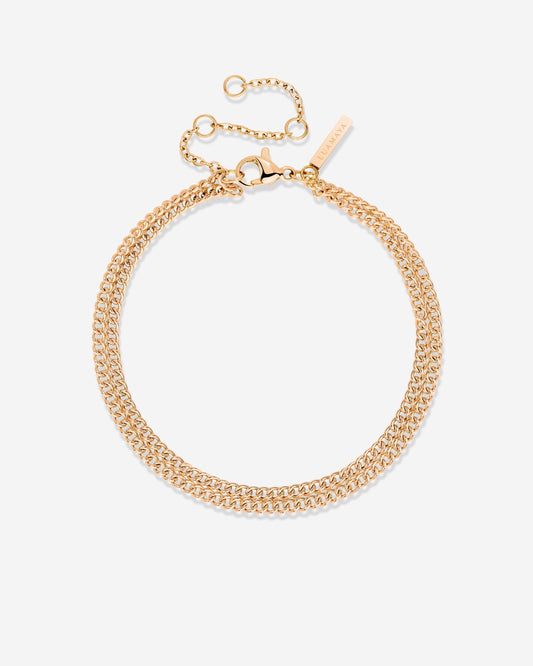 Curb Chain Double Bracciale Oro Rosa